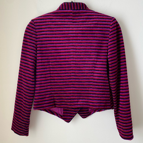 Velvet and metallic textured stripe jacket with tassel embellishment - Picture 16 of 17